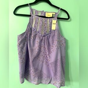 NWT Maeve Anthropologie flowy lavender top size S